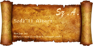 Széll Albert névjegykártya