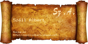 Széll Albert névjegykártya