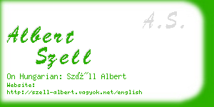 albert szell business card